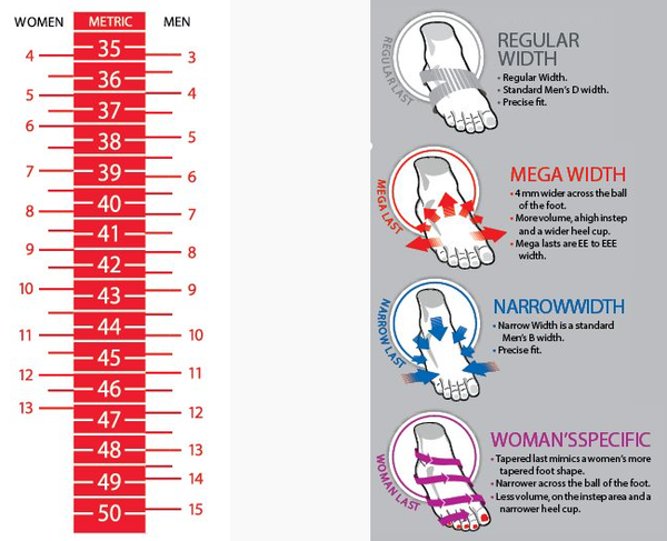 Sidi women's cycling shoes size clearance chart