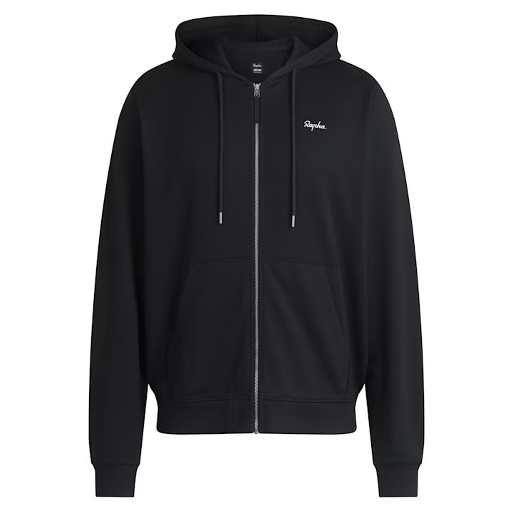 Rapha Men s Cotton Zip Hoodie Black Grey L