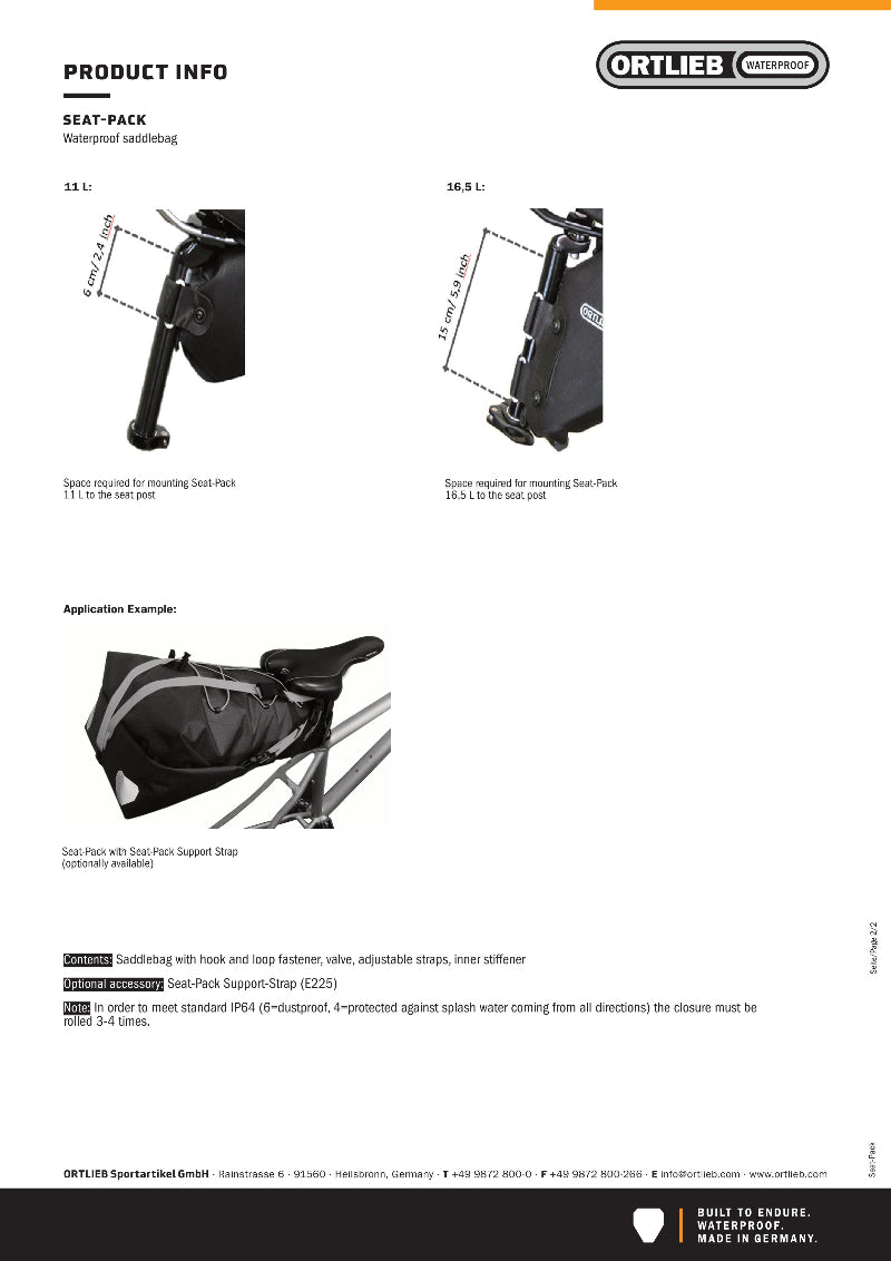 Ortlieb Seat Pack 11L
