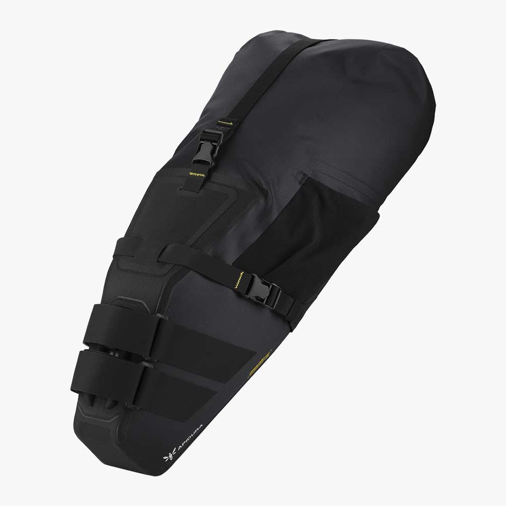 Black saddlebag on a white background