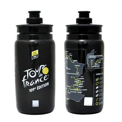 ELITE Fly TdF Map BLACK Water Bottle 550ml