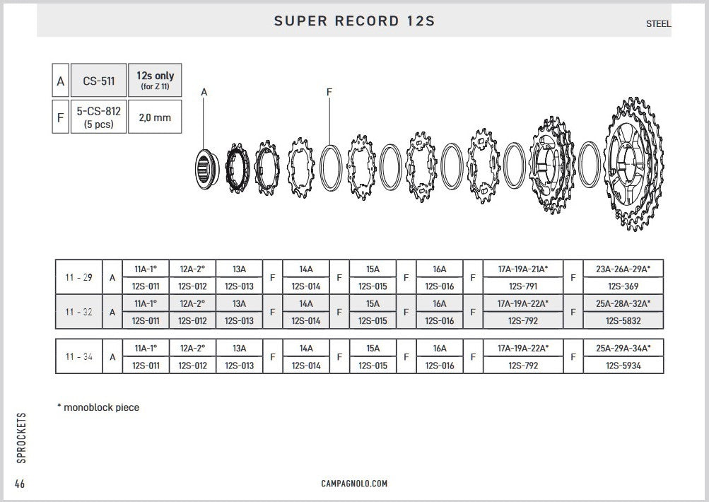 Campagnolo Super Record 12s Cassette - La Bicicletta Toronto