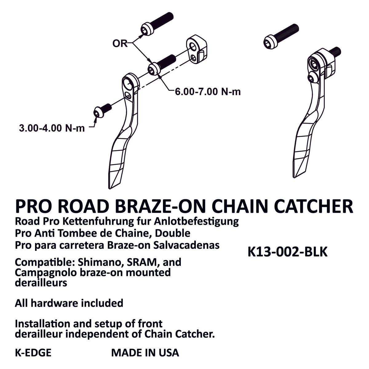 K-Edge Pro Road Braze-On Chain Catcher
