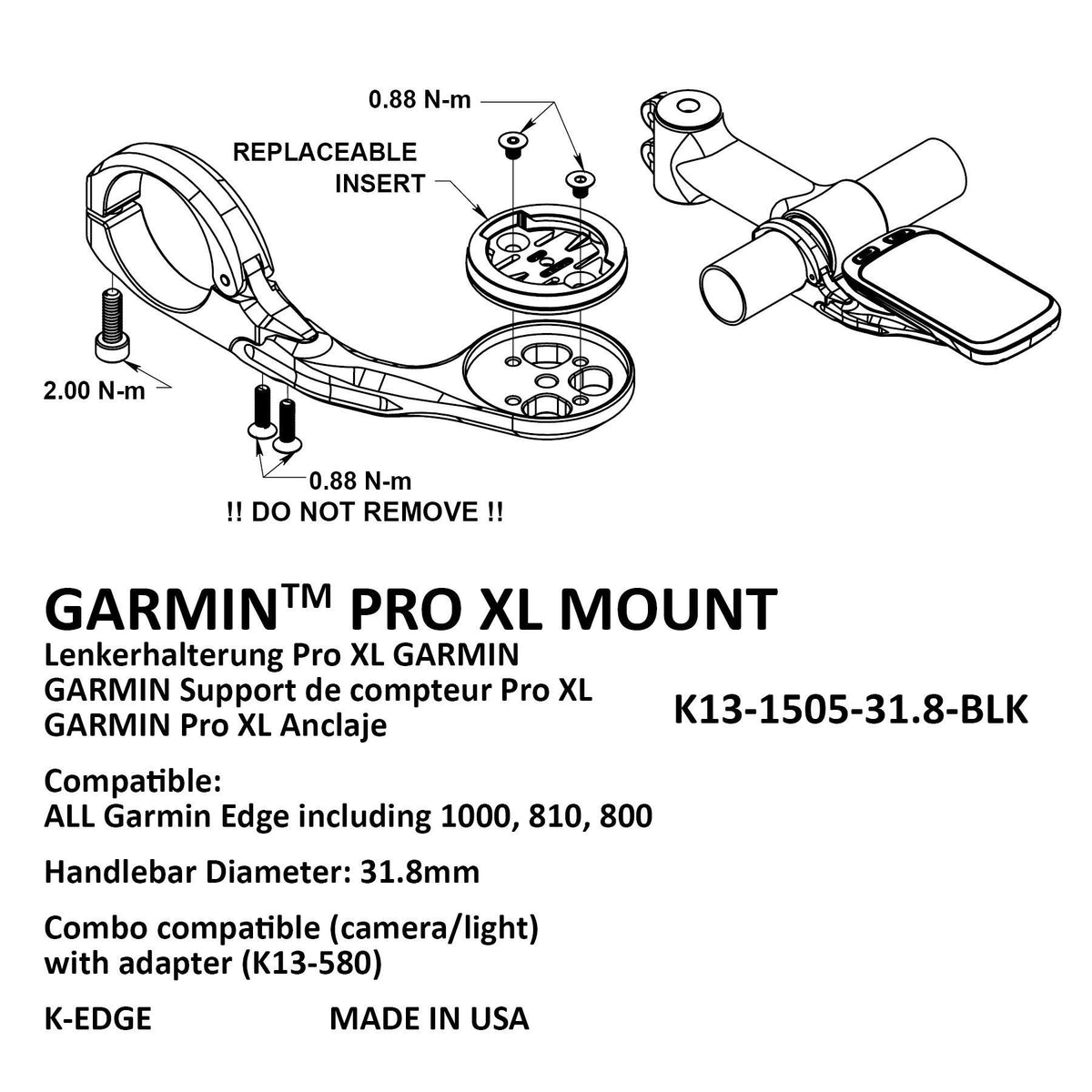 K-Edge Garmin Pro XL Mount